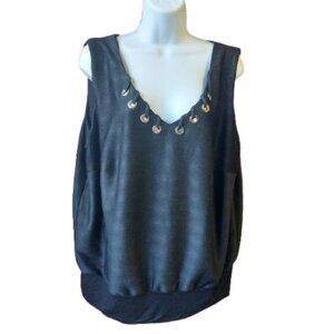 Black Sleeveless Top Size 1X